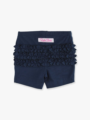 Dark Navy Girl Playground Ruffle Shorts