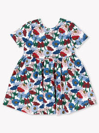 Poppy Petals Knit Short Sleeve Twirl Dress