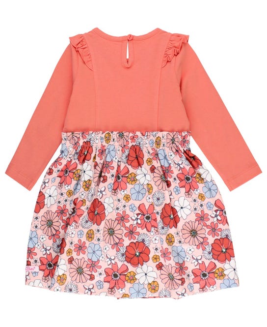 Peace Love & Wildflowers Knit Long Sleeve Mix Print Dress