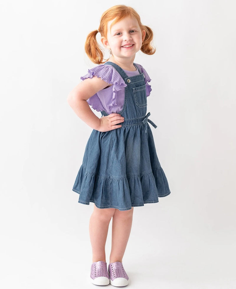 Light Wash Denim Overall Jumper Dress