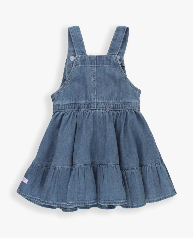 Light Wash Denim Overall Jumper Dress