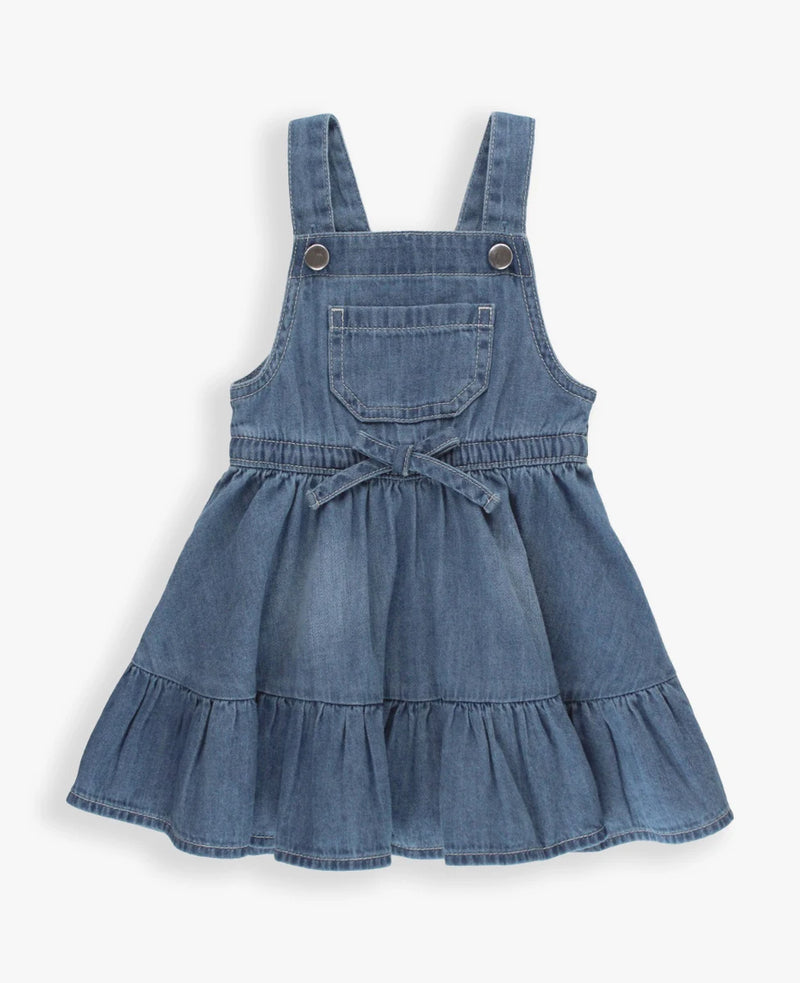 Light Wash Denim Overall Jumper Dress