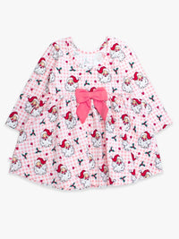 Pink Dear Santa Knit Long Sleeve Twirl Dress
