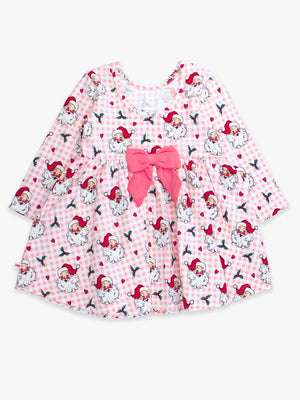 Pink Dear Santa Knit Long Sleeve Twirl Dress