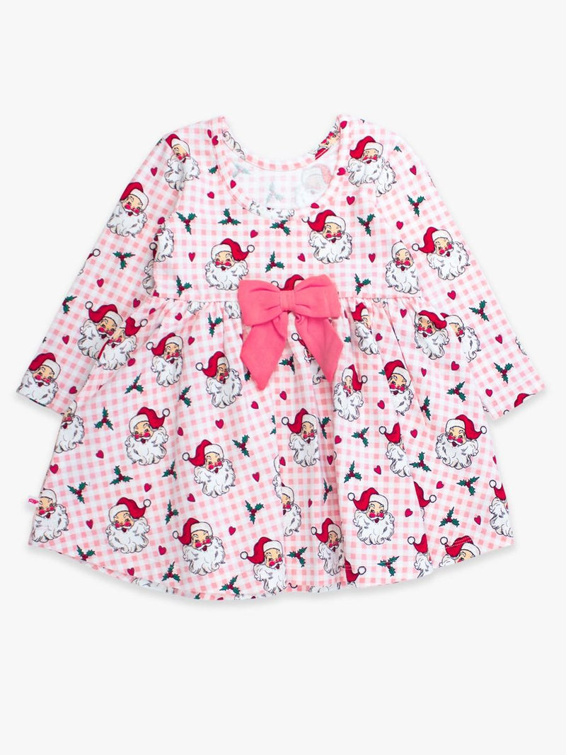 Pink Dear Santa Knit Long Sleeve Twirl Dress