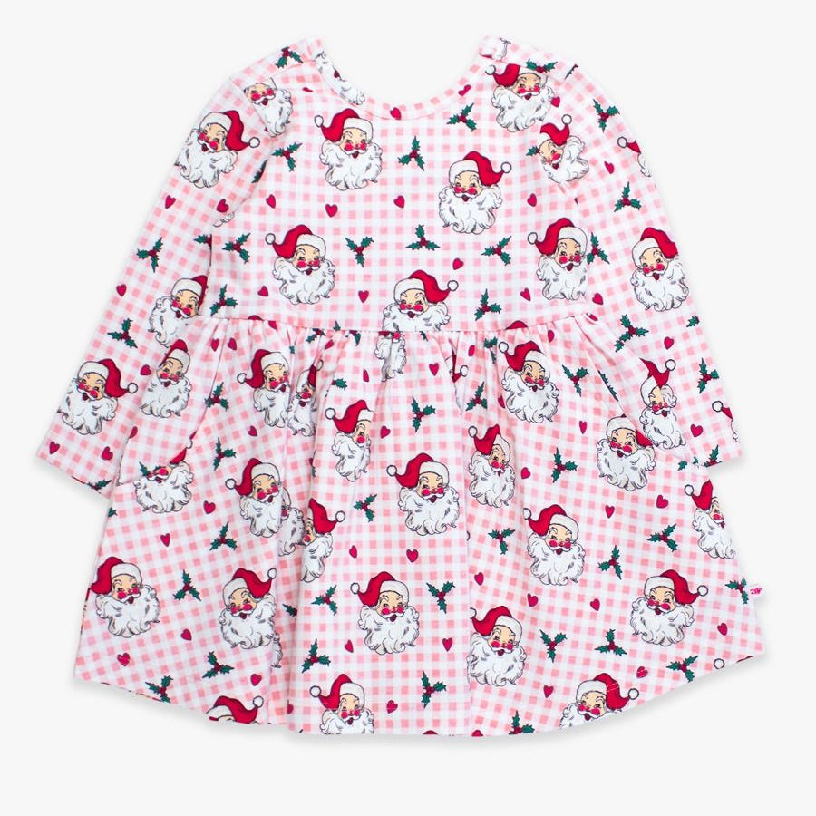 Pink Dear Santa Knit Long Sleeve Twirl Dress