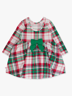 Dashing Dreams Plaid Knit Long Sleeve Twirl Dress