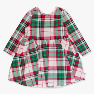 Dashing Dreams Plaid Knit Long Sleeve Twirl Dress