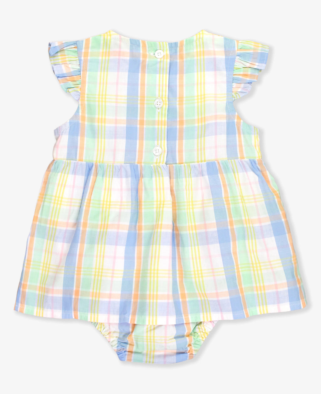 Clubhouse Rainbow Plaid Skirted Romper