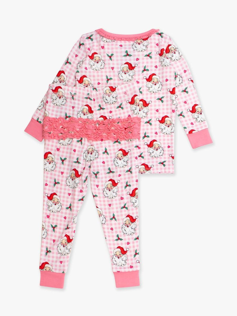 Dear Santa Christmas Ruffle Pink - LS PJ Set
