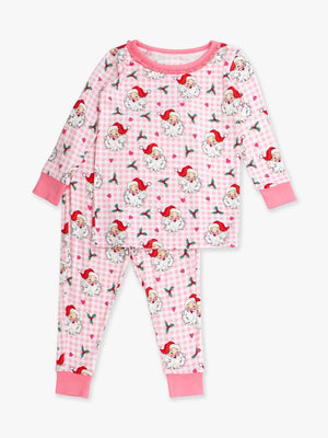 Dear Santa Christmas Ruffle Pink - LS PJ Set