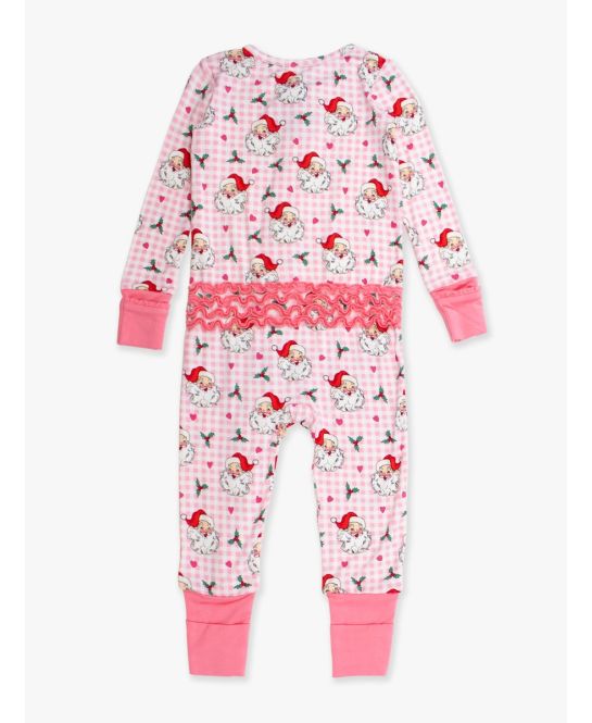 Dear Santa Christmas Ruffle Pink - Convertible PJ One-Piece