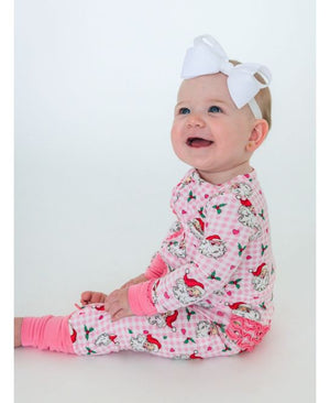 Dear Santa Christmas Ruffle Pink - Convertible PJ One-Piece