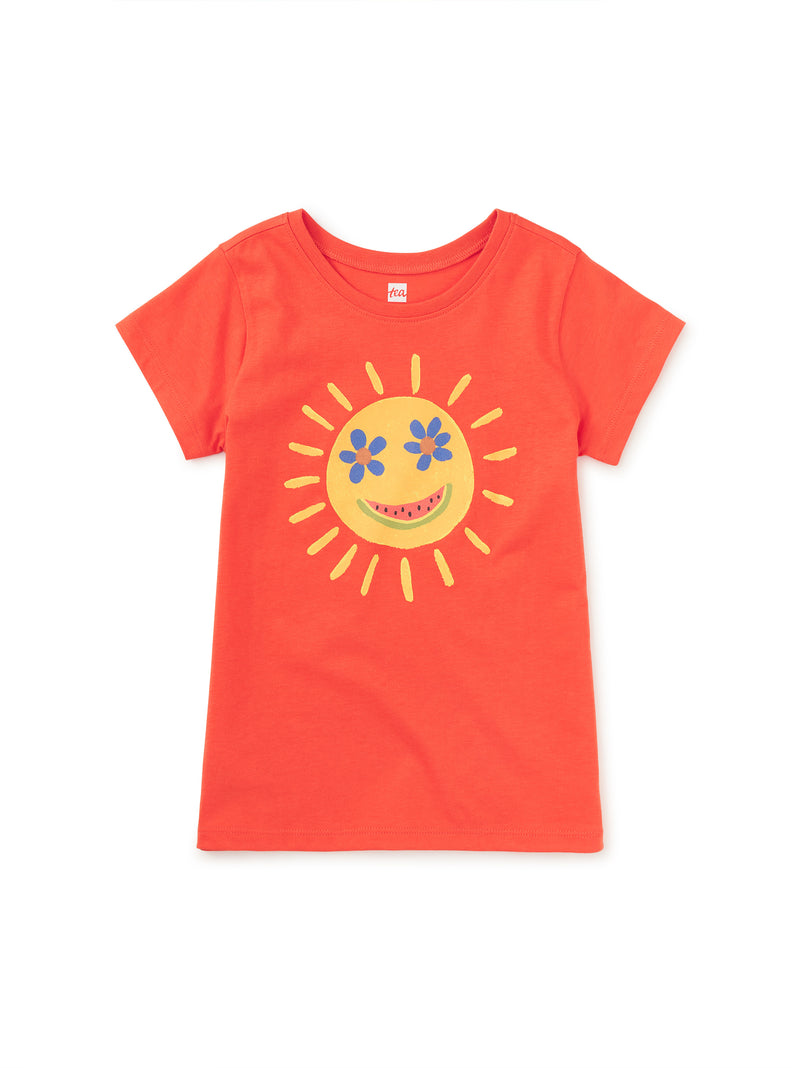 Smiley Sun Graphic Tee - Nectarine