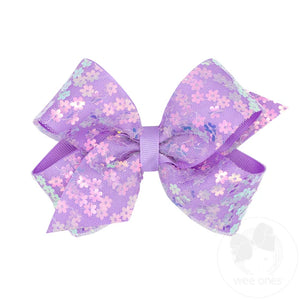 Medium Flower Sequin Tulle & GG Bow - Lt Orchid