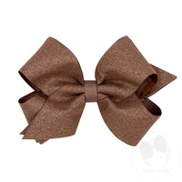 Shimmer Fabric & Grosgrain Bow 5"
