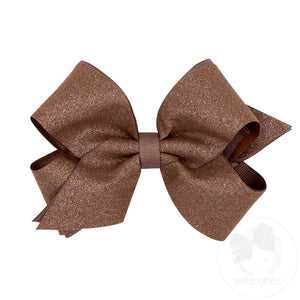 Shimmer Fabric & Grosgrain Bow 5"