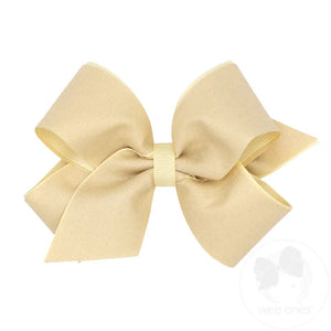 Shimmer Fabric & Grosgrain Bow 5"