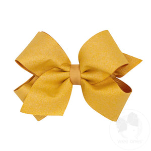 Shimmer Fabric & Grosgrain Bow 5"