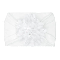 Eyelet Flower Headband - White