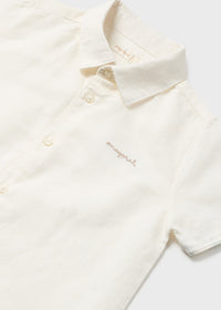Eucalyptus & White Linen Shorts Set