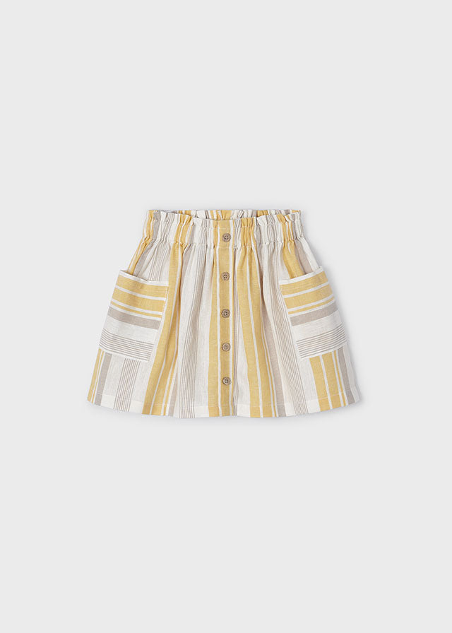 Honey Flutter Shirt & Stripe Skirt Set
