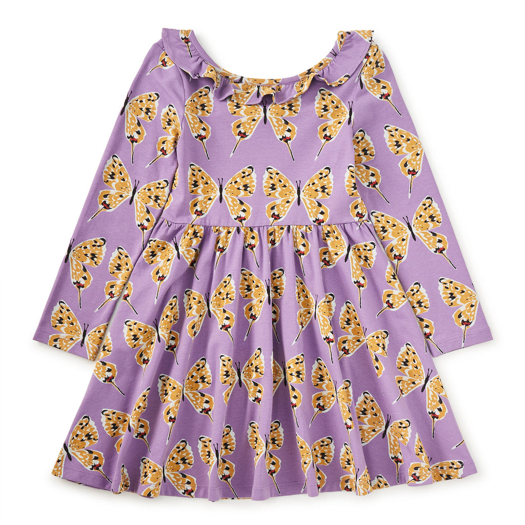 Ruffle Collar Ballet Dress - Dragon Swallowtail Butterflies