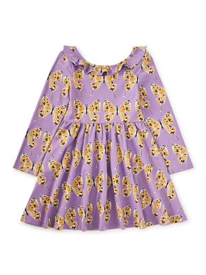 Ruffle Collar Ballet Dress - Dragon Swallowtail Butterflies