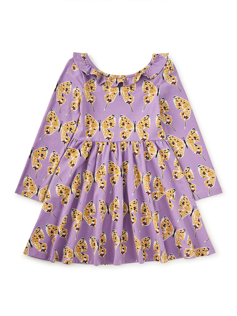 Ruffle Collar Ballet Dress - Dragon Swallowtail Butterflies