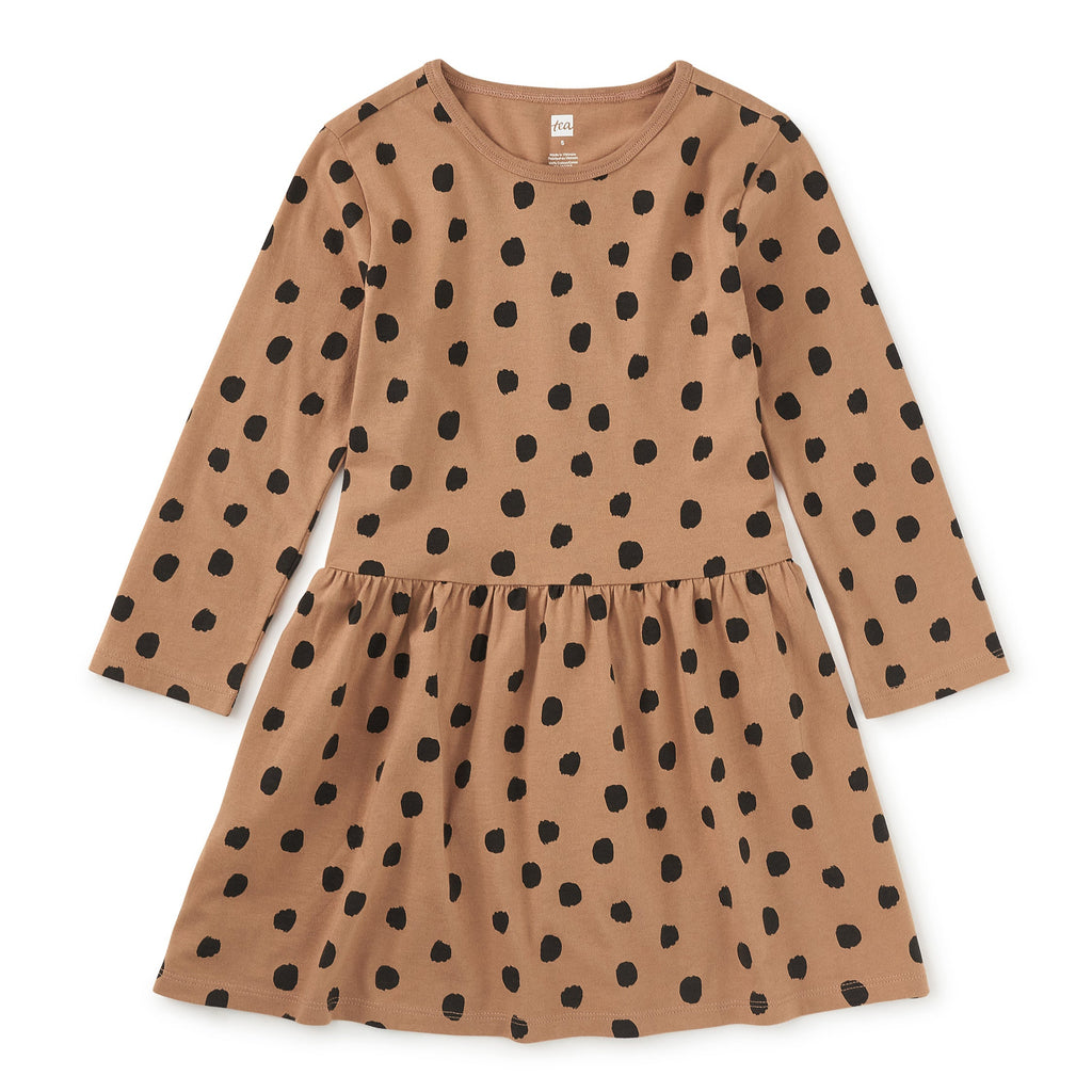 Leopard Dots LS Skirted Dress