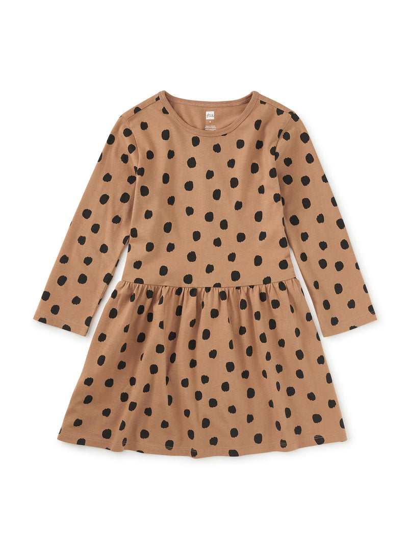 Leopard Dots LS Skirted Dress