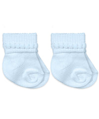 Newborn-Infant Non Kick-Off Bootie Socks - 2pk (3 Color Choices)