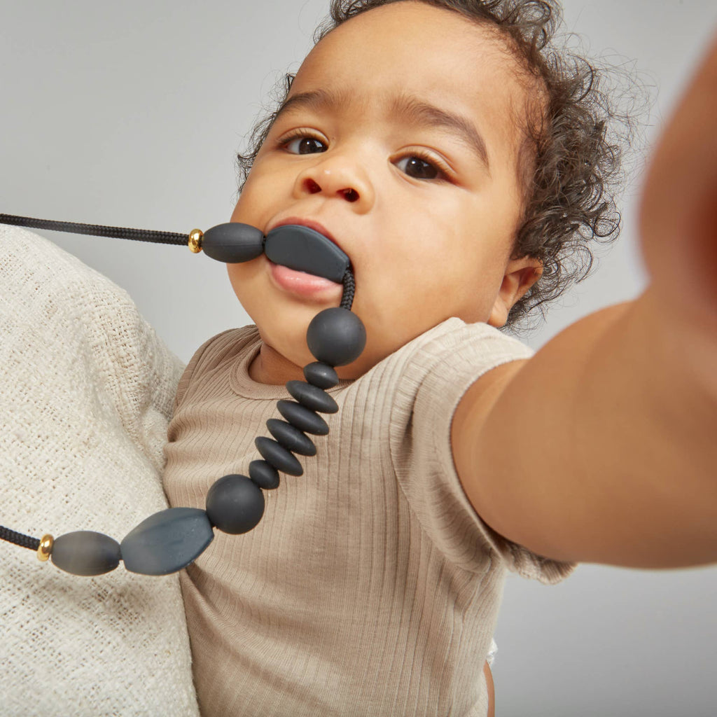 Charcoal Signature Teething Necklace - 32"