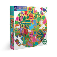 Busy Cats 100 Piece Round Puzzle