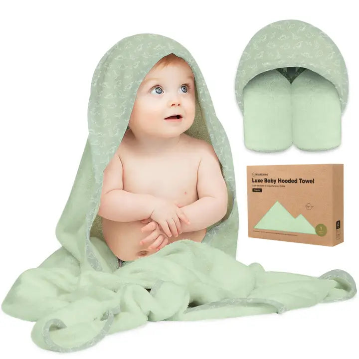 KeaBabies Luxe Baby Hooded Towel - Dinos
