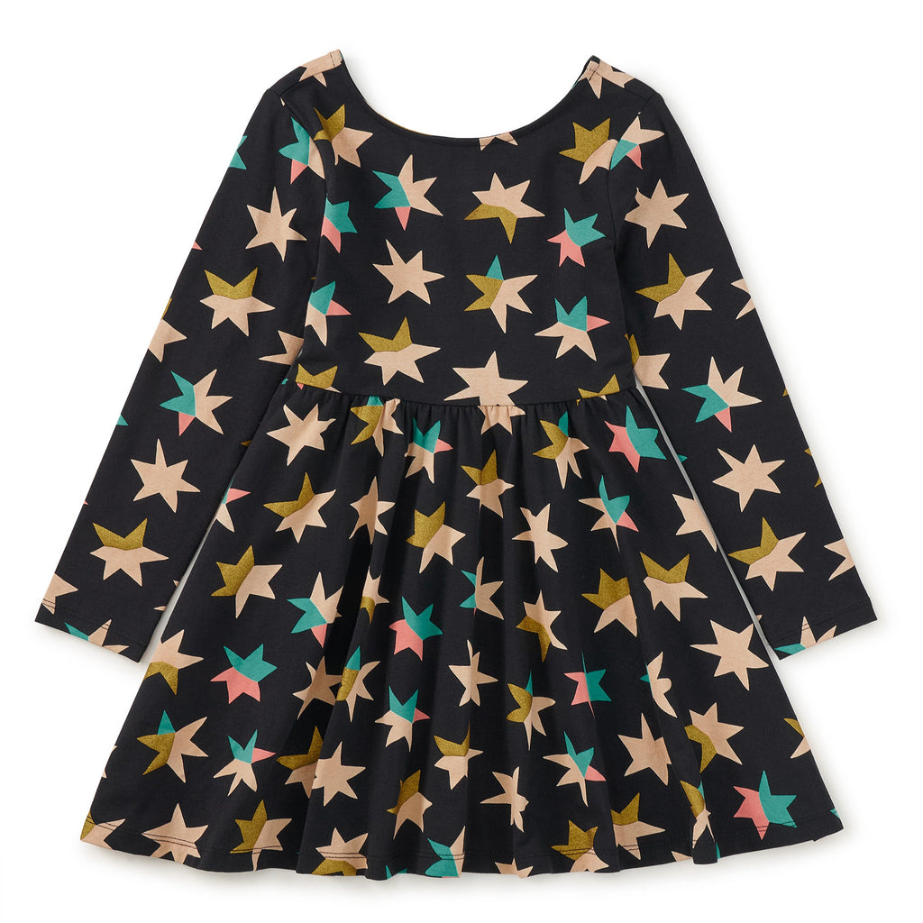 Printed Ballet Dress - Color Block Metallic Stars