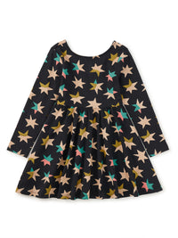 Printed Ballet Dress - Color Block Metallic Stars