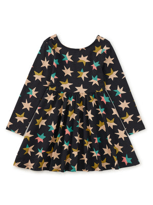 Printed Ballet Dress - Color Block Metallic Stars