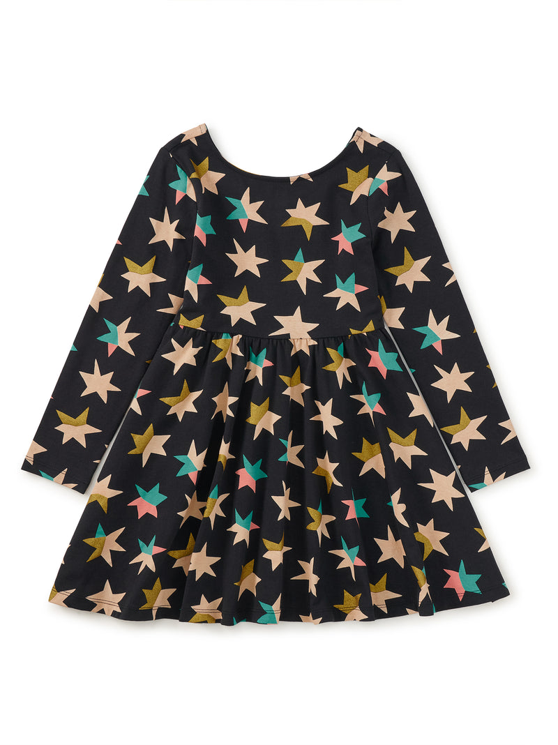 Printed Ballet Dress - Color Block Metallic Stars