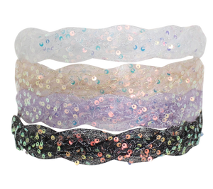 Sheer Sequin Twist Headbands