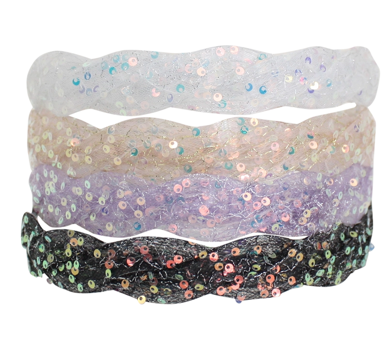 Sheer Sequin Twist Headbands