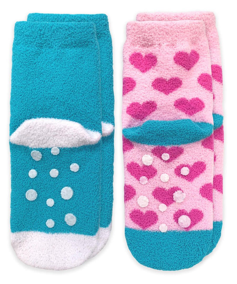 Llama & Hearts Fuzzy Non-Skid Slipper Socks 2 PK