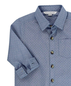 Chambray Dot | Long Sleeve Button Down Shirt