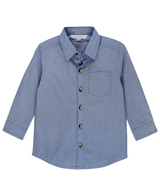 Chambray Dot | Long Sleeve Button Down Shirt