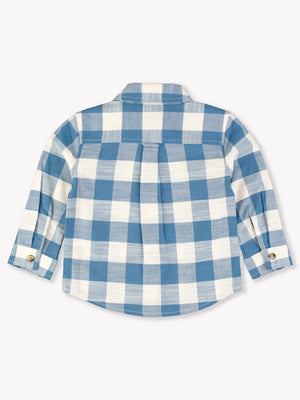 Countryside Blue Plaid - Long Sleeve Button Down Shirt