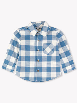 Countryside Blue Plaid - Long Sleeve Button Down Shirt