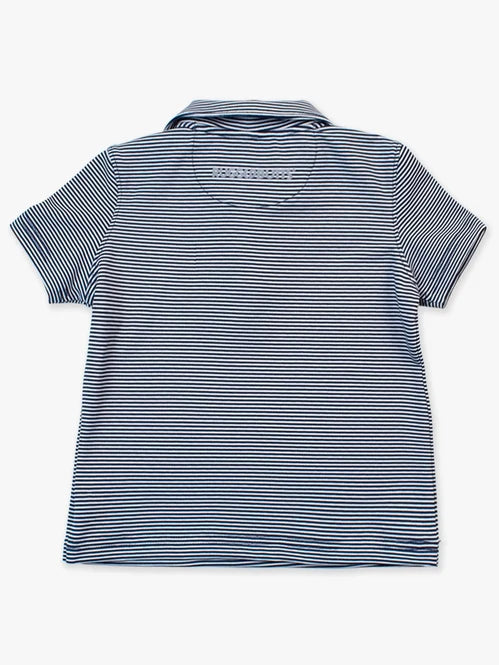 Navy Stripe Performance Polo Shirt