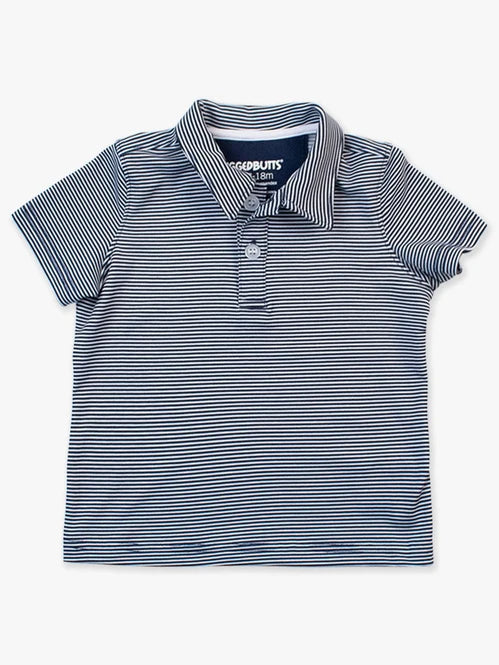 Navy Stripe Performance Polo Shirt
