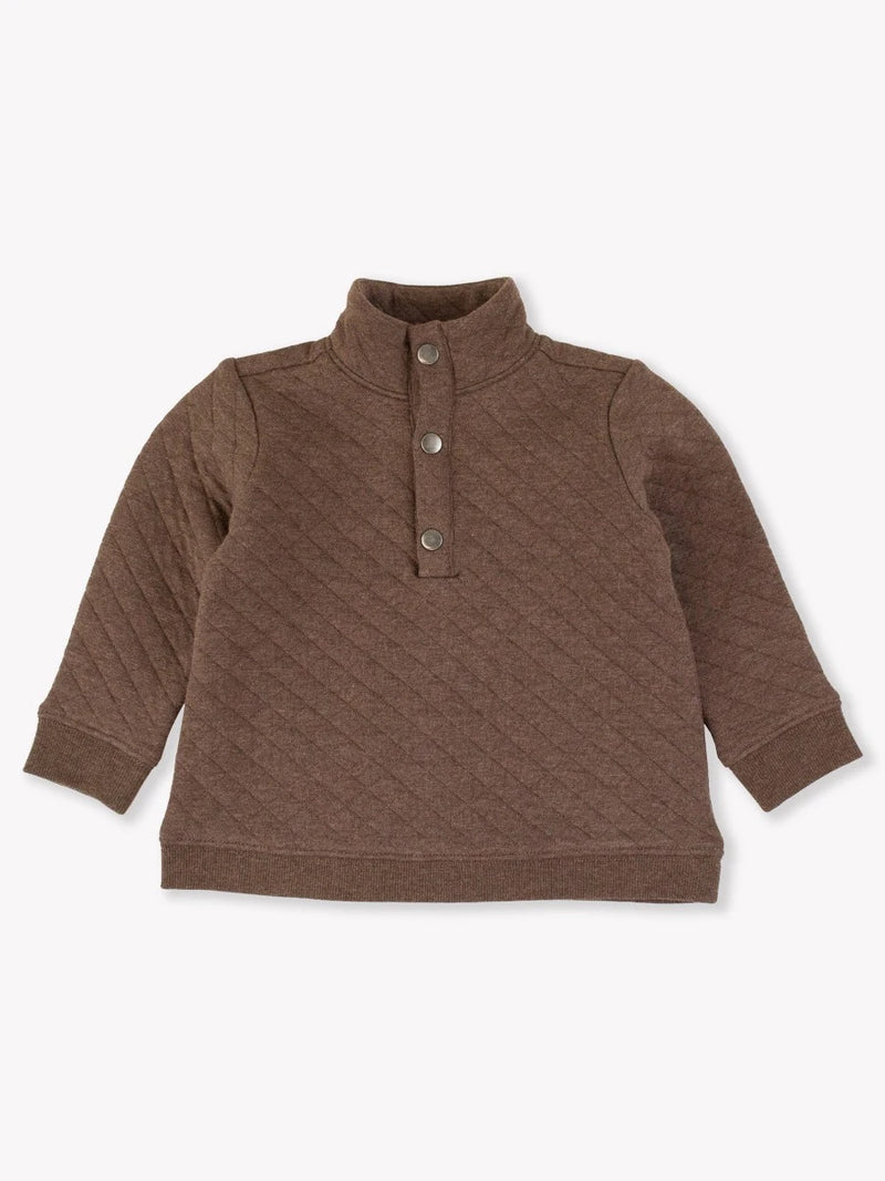 Heather Carafe Quilted Quarter Snap Sweatshirt