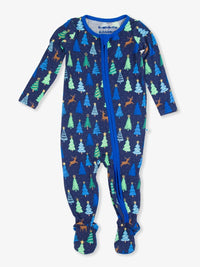 Merry Blue Pines - One Piece Footie Pajamas